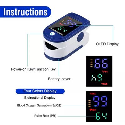 De kleur Geleide Impuls Oximeter van de het Scherm Digitale Handbediende Draagbare Vingertop