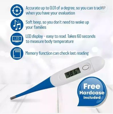 LCD Vertoning van de de Baby Digitale Temperatuur van de snel 2 Secondentest de Thermometer Elektrische Plastic OEM