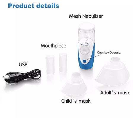 Machine Handbediend Navulbaar Klein Mesh Ultrasonic Nebulizer van de astma de Draagbare Verstuiver