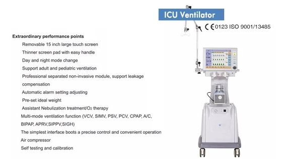 Het Ademhalingsapparaat van de de Machinenoodsituatie van huisicu Ventilator het Ziekenhuis van de Ademhalingsmachine